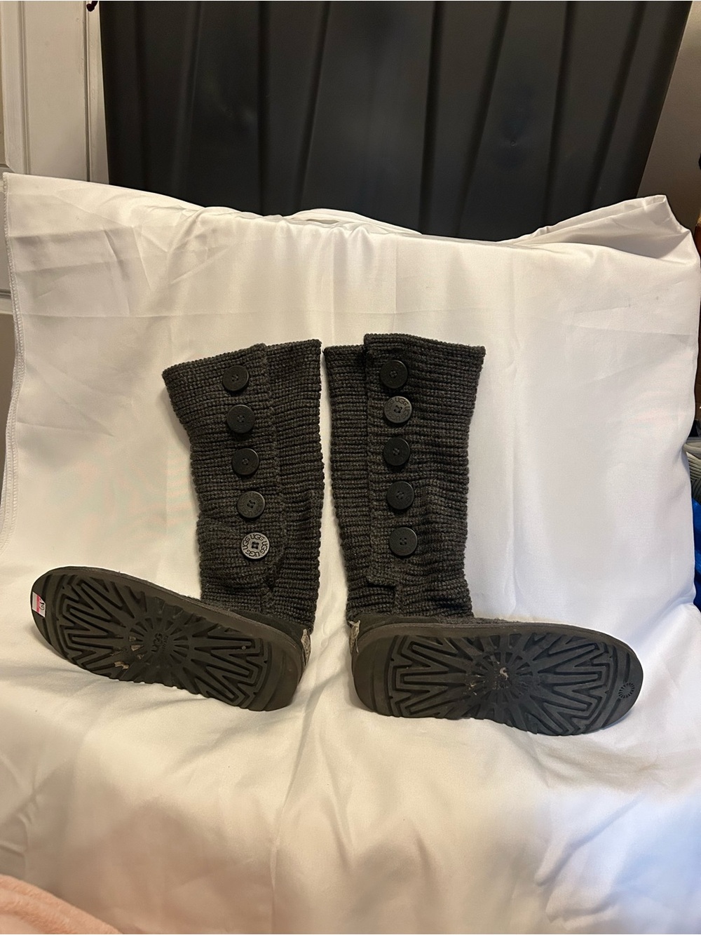 Women’s Button-Knit Tall Boots - Black